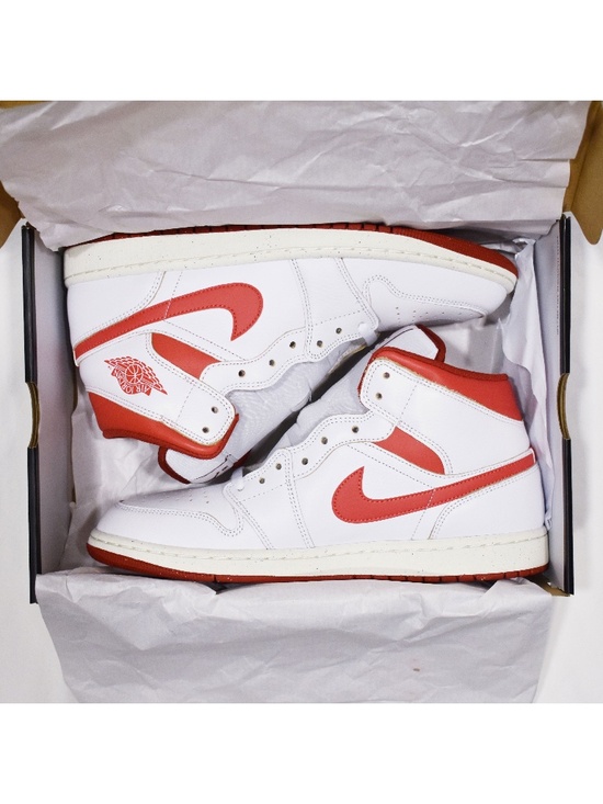 Nike Other - Premium Leather Air Jordan 1 Mid SE Dune Red FJ3458-160 Nike